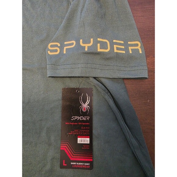 New Spyder Mens Green Loungewear T-Shirt Activewear Moisture Wicking Top NWT - Picture 3 of 7